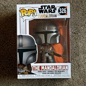 Pop! The Mandalorian Figure with Silver and Brown Armor